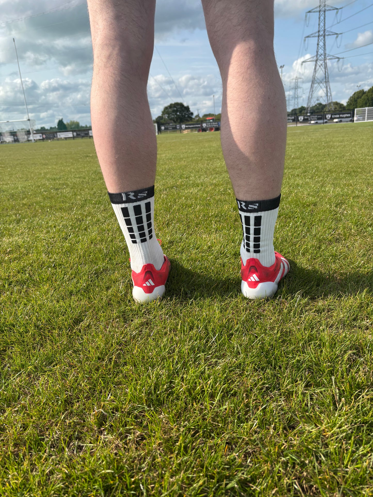 Reset White + Black Grip Socks