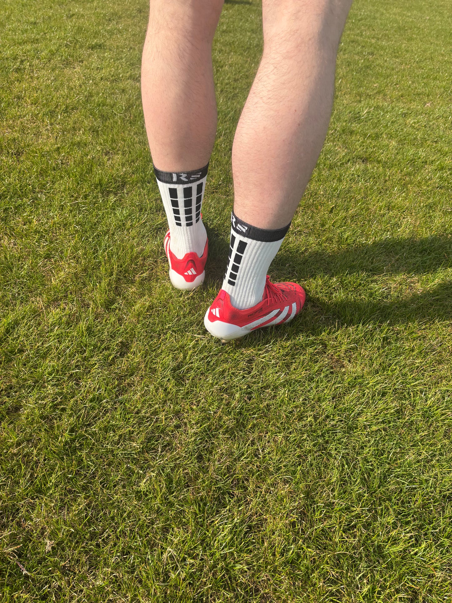 Reset White + Black Grip Socks