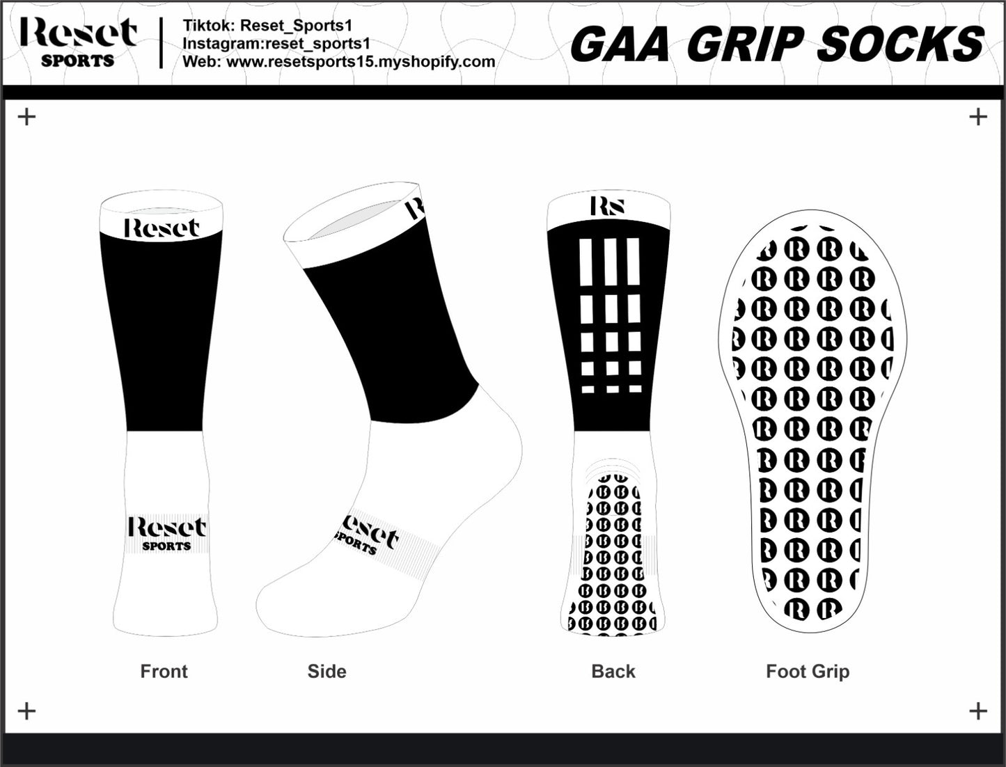 Reset Black + White socks
